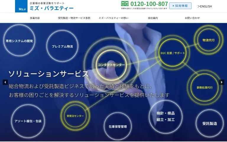 株式会社ミズ・バラエティーの公式サイトのトップページ